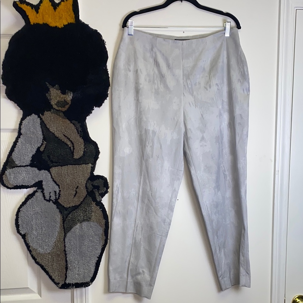 NWT Piazza Sempione Audrey Gray Cropped Ankle Pants Italy Originally $495